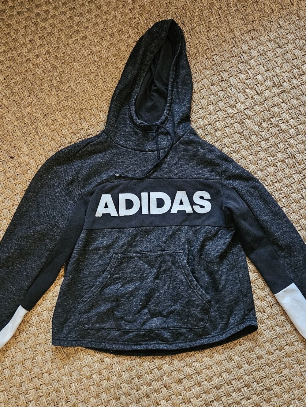 Adidas Womens Black Heather Pullover Hoodie